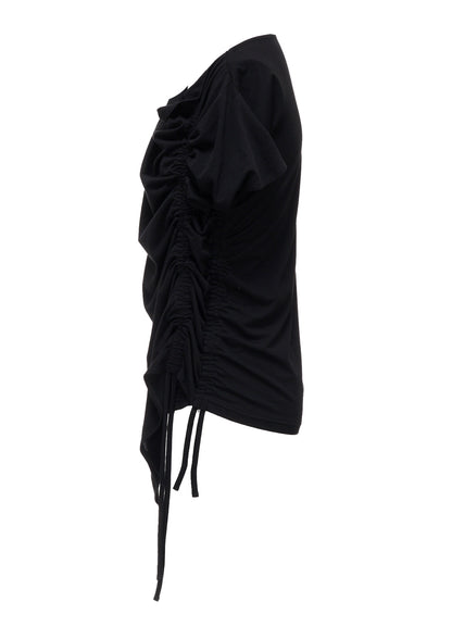 SHORT-SLEEVE DRAWSTRING TOP