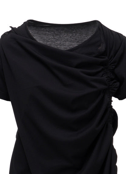 SHORT-SLEEVE DRAWSTRING TOP
