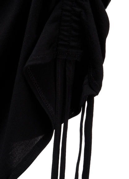SHORT-SLEEVE DRAWSTRING TOP