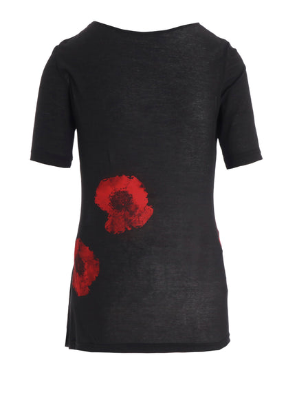 FLOWER PRINT SHORT SLV T