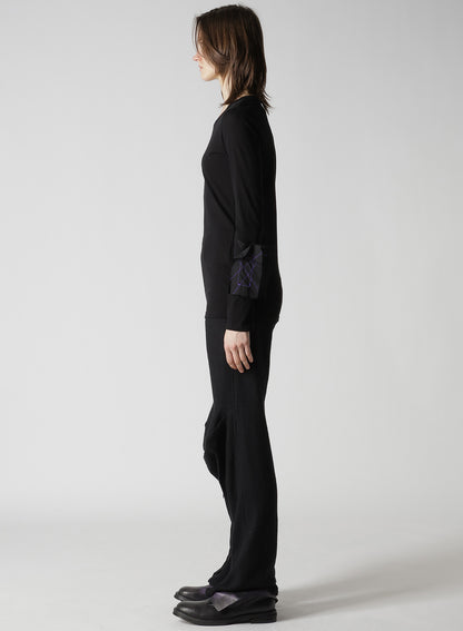 COTTON SINGLE JERSEY R MOTIF LONG T-SHIRT