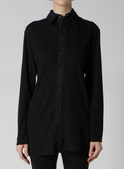 COTTON SINGLE JERSEY COLOR STITCHED BLOUSE A