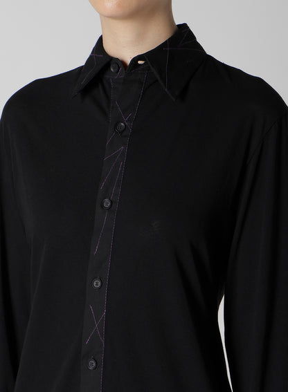 COTTON SINGLE JERSEY COLOR STITCHED BLOUSE A