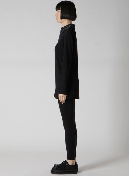 COTTON SINGLE JERSEY COLOR STITCHED BLOUSE B