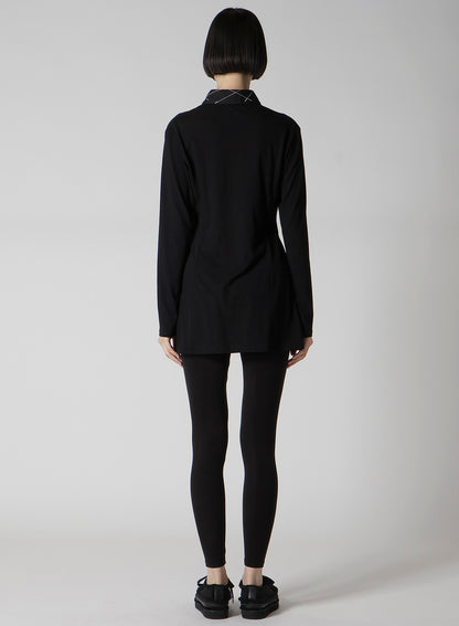 COTTON SINGLE JERSEY COLOR STITCHED BLOUSE B