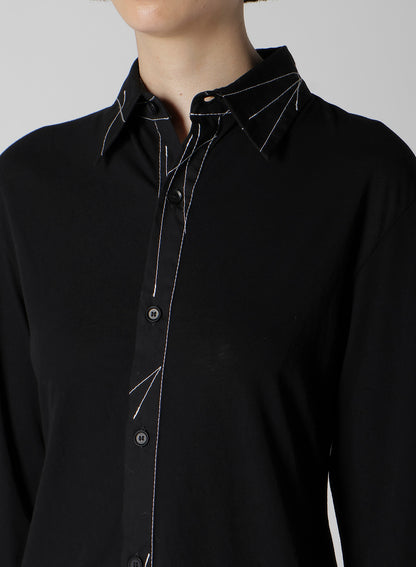 COTTON SINGLE JERSEY COLOR STITCHED BLOUSE B