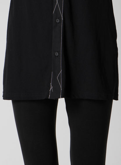 COTTON SINGLE JERSEY COLOR STITCHED BLOUSE B