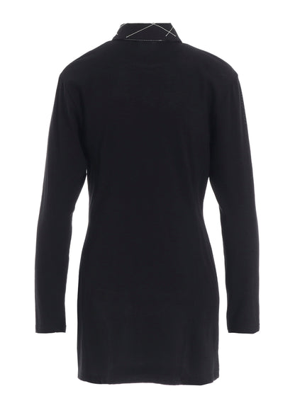 COTTON SINGLE JERSEY COLOR STITCHED BLOUSE B