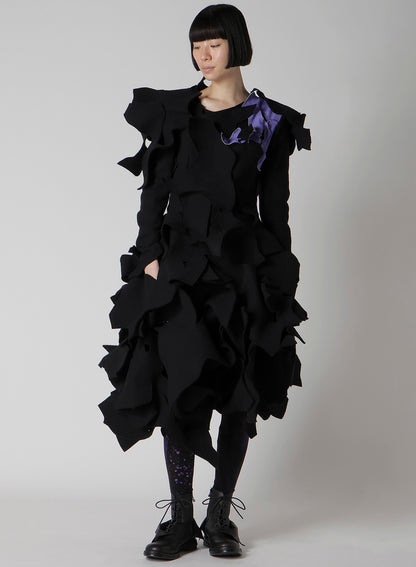 AIRY SPUN LIGHT MILLED ANGULAR NECK LONG T-SHIRT