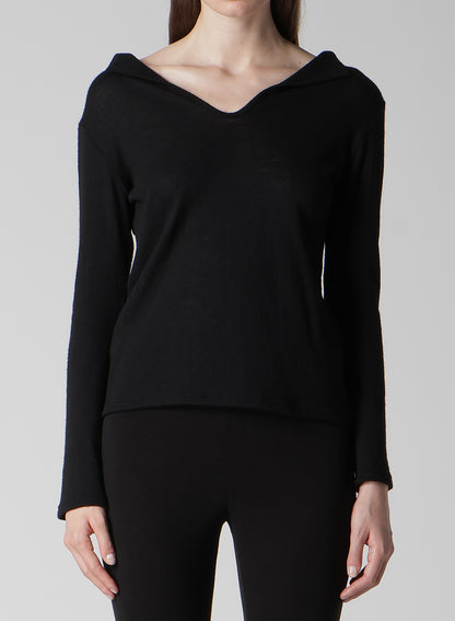 AIRY SPUN LIGHT MILLED BACKSIDE LACE UP T-SHIRT