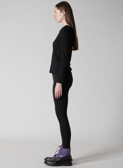 AIRY SPUN LIGHT MILLED BACKSIDE LACE UP T-SHIRT