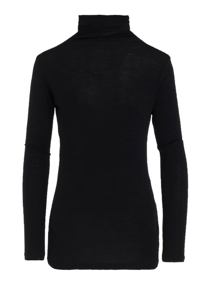 WOOL CHIFFON HIGHNECK LONG T B