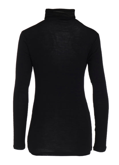 WOOL CHIFFON HIGHNECK LONG T B