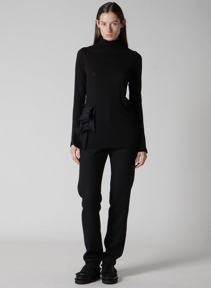 COTTON SINGLE JERSEY HIGHNECK LONG T C