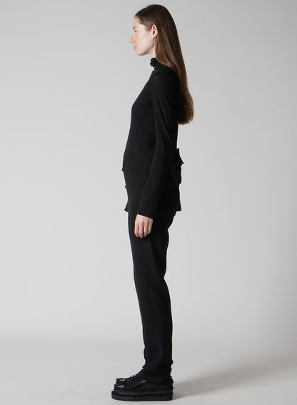 COTTON SINGLE JERSEY HIGHNECK LONG T C