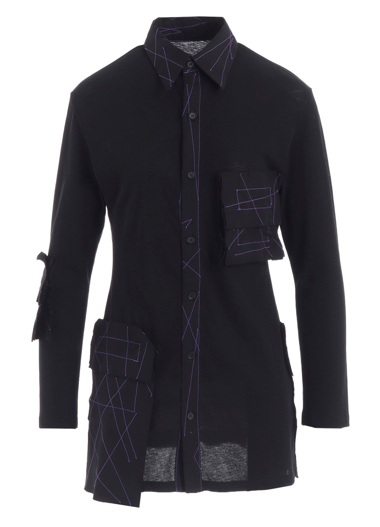 COTTON SINGLE JERSEY COLOR STITCHED BLOUSE G