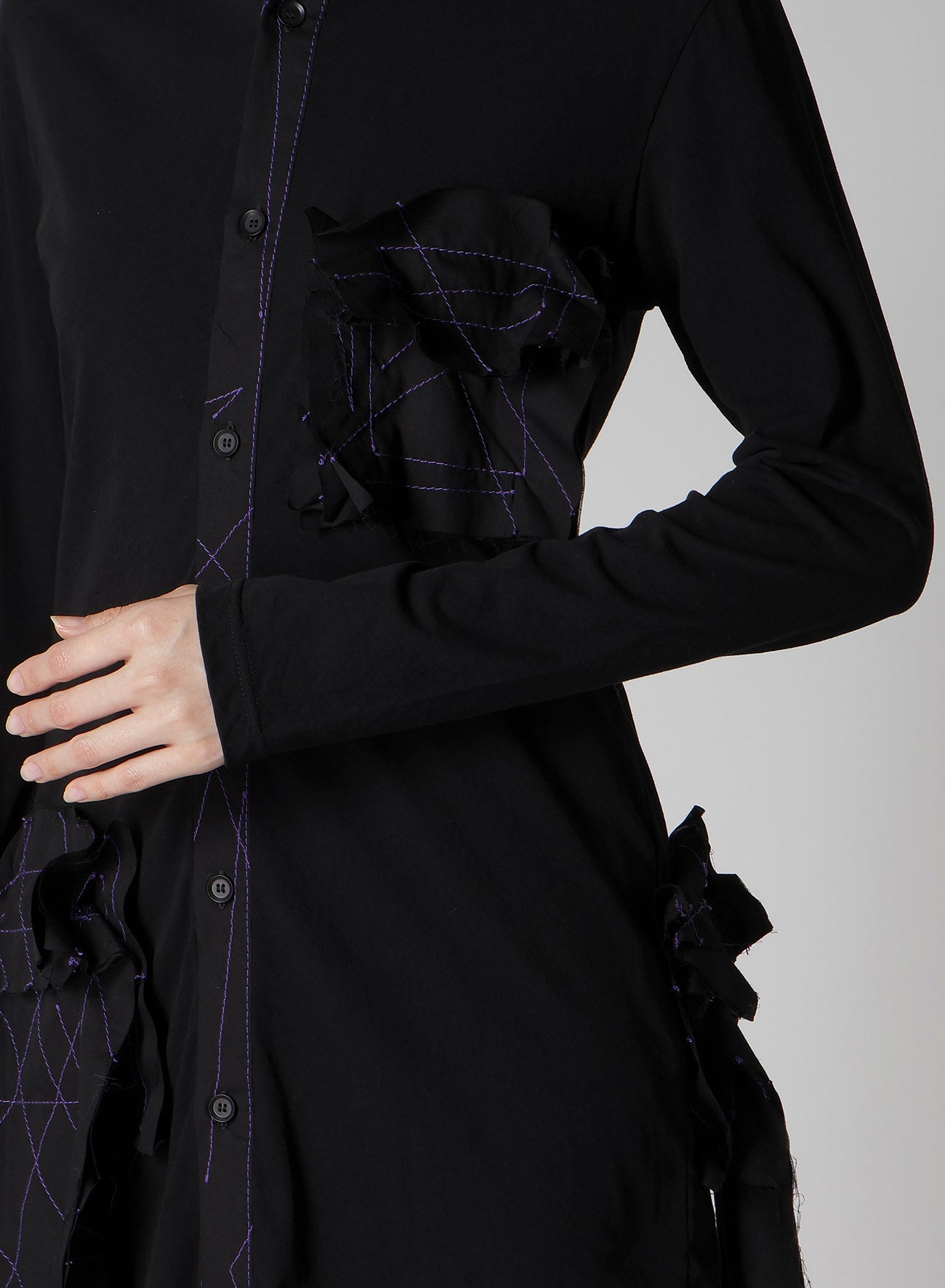 COTTON SINGLE JERSEY COLOR STITCHED BLOUSE G