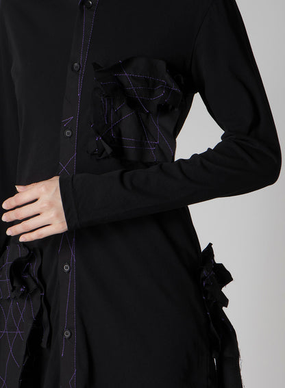 COTTON SINGLE JERSEY COLOR STITCHED BLOUSE G