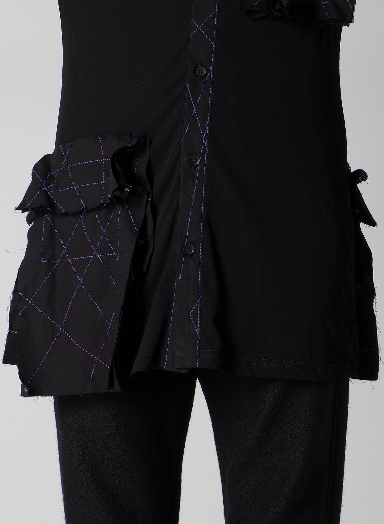 COTTON SINGLE JERSEY COLOR STITCHED BLOUSE G