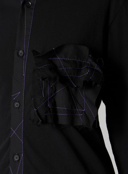 COTTON SINGLE JERSEY COLOR STITCHED BLOUSE G