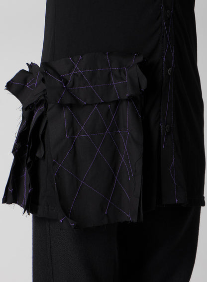 COTTON SINGLE JERSEY COLOR STITCHED BLOUSE G