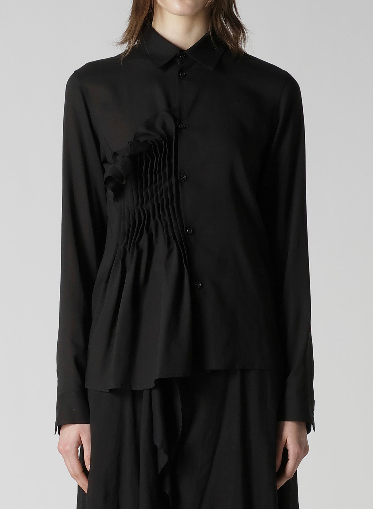 CELLULOSE LAWN R FRONT PINTUCK BLOUSE