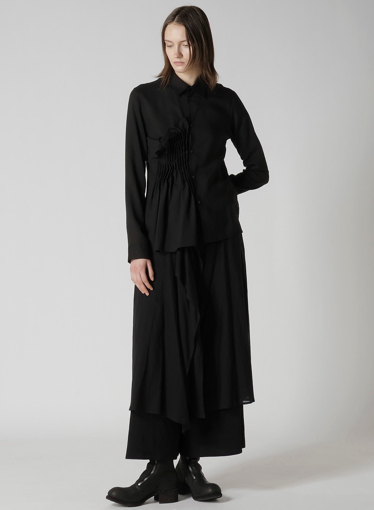 CELLULOSE LAWN R FRONT PINTUCK BLOUSE