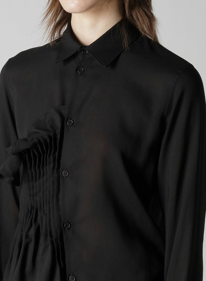 CELLULOSE LAWN R FRONT PINTUCK BLOUSE