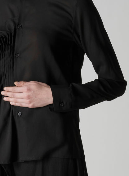 CELLULOSE LAWN R FRONT PINTUCK BLOUSE