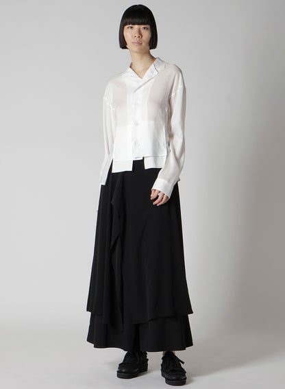 CELLULOSE LAWN PANELED SHORT BLOUSE