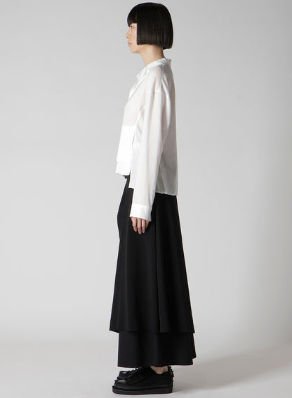 CELLULOSE LAWN PANELED SHORT BLOUSE