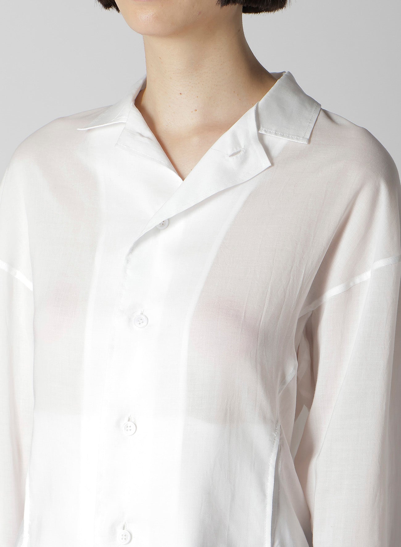 CELLULOSE LAWN PANELED SHORT BLOUSE