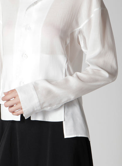 CELLULOSE LAWN PANELED SHORT BLOUSE