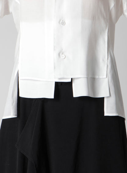 CELLULOSE LAWN PANELED SHORT BLOUSE