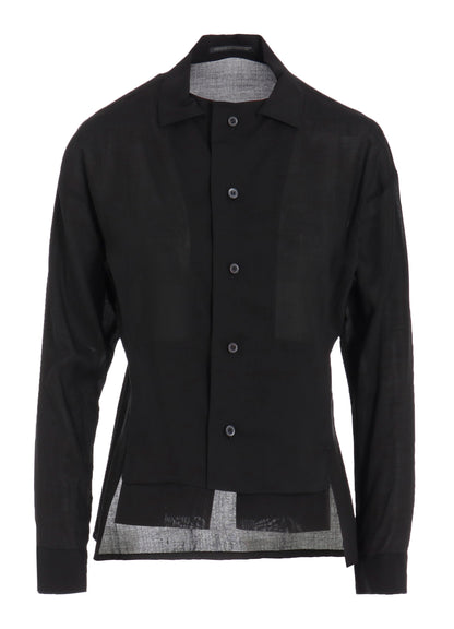CELLULOSE LAWN PANELED SHORT BLOUSE