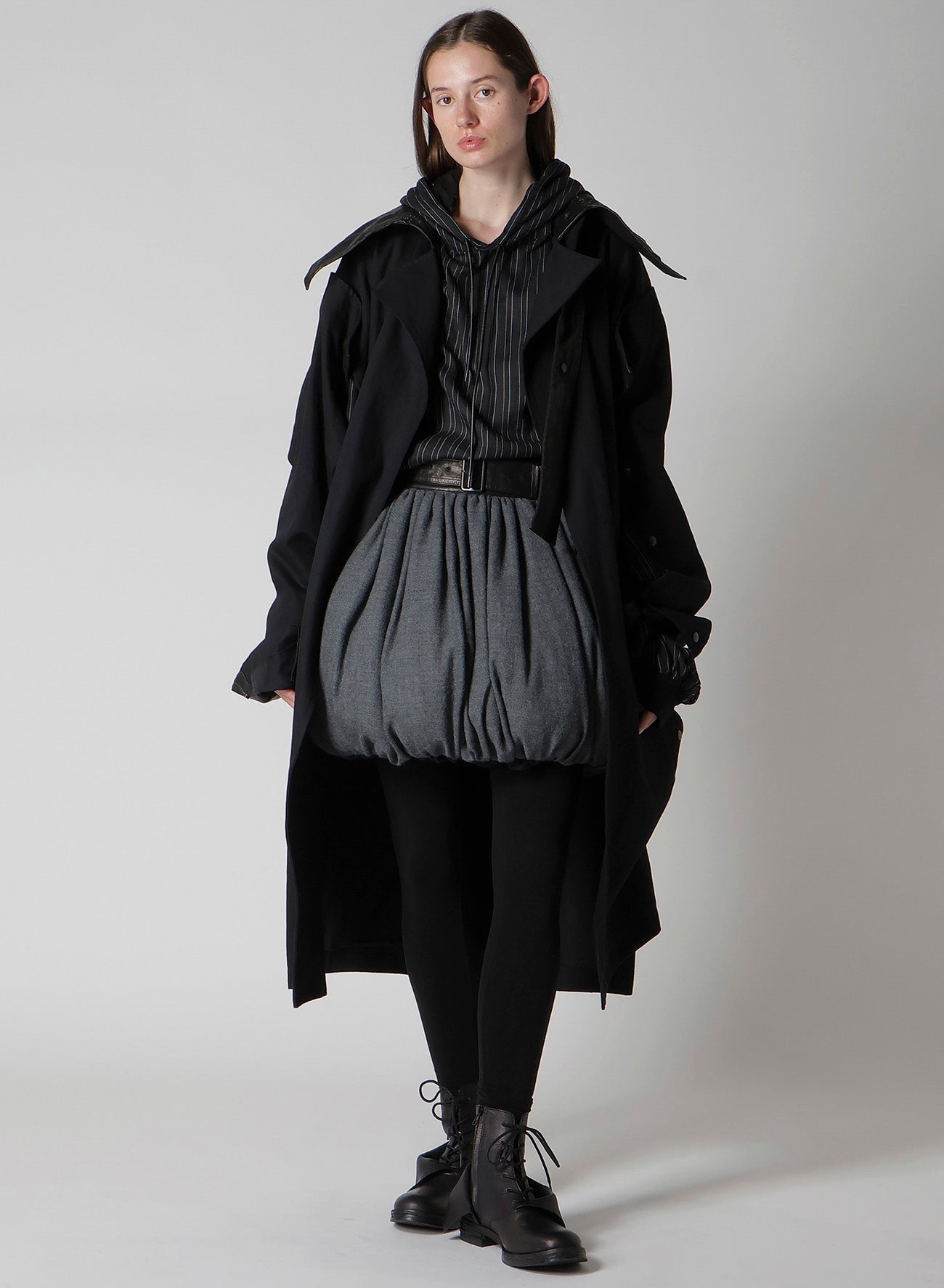 10OZ UNEVEN YARN DENIM A SNAP BUTTON BIG COAT