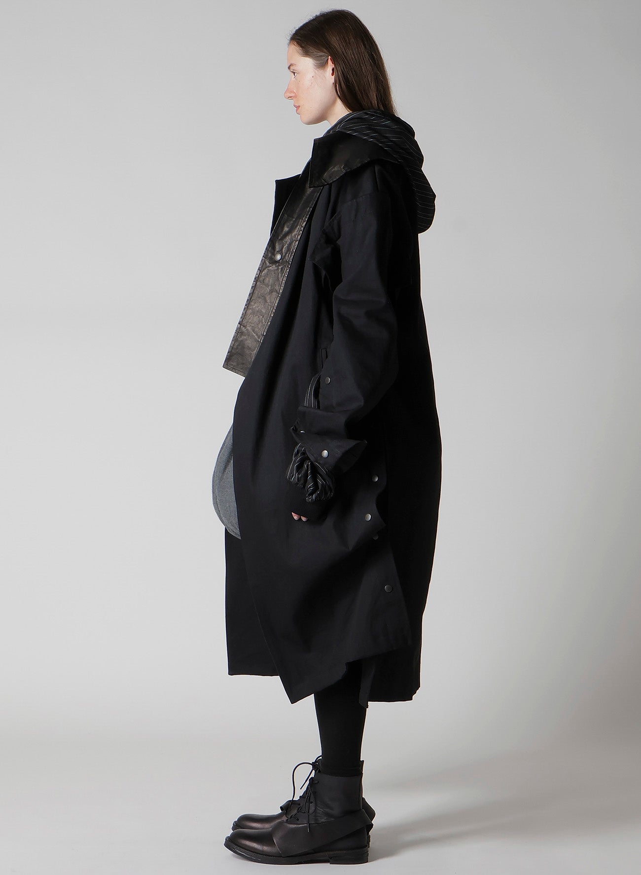 10OZ UNEVEN YARN DENIM A SNAP BUTTON BIG COAT – THE SHOP YOHJI