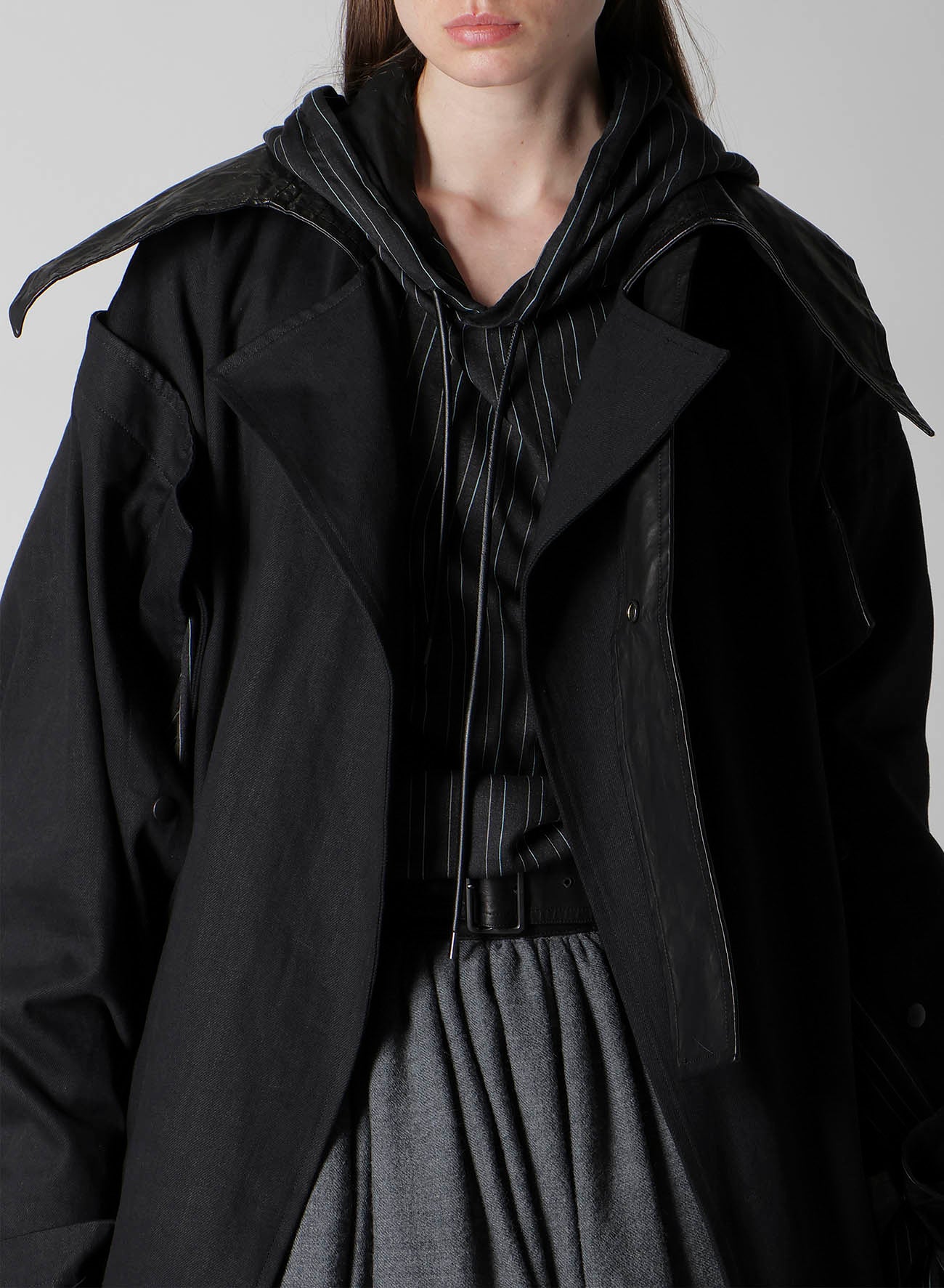 10OZ UNEVEN YARN DENIM A SNAP BUTTON BIG COAT