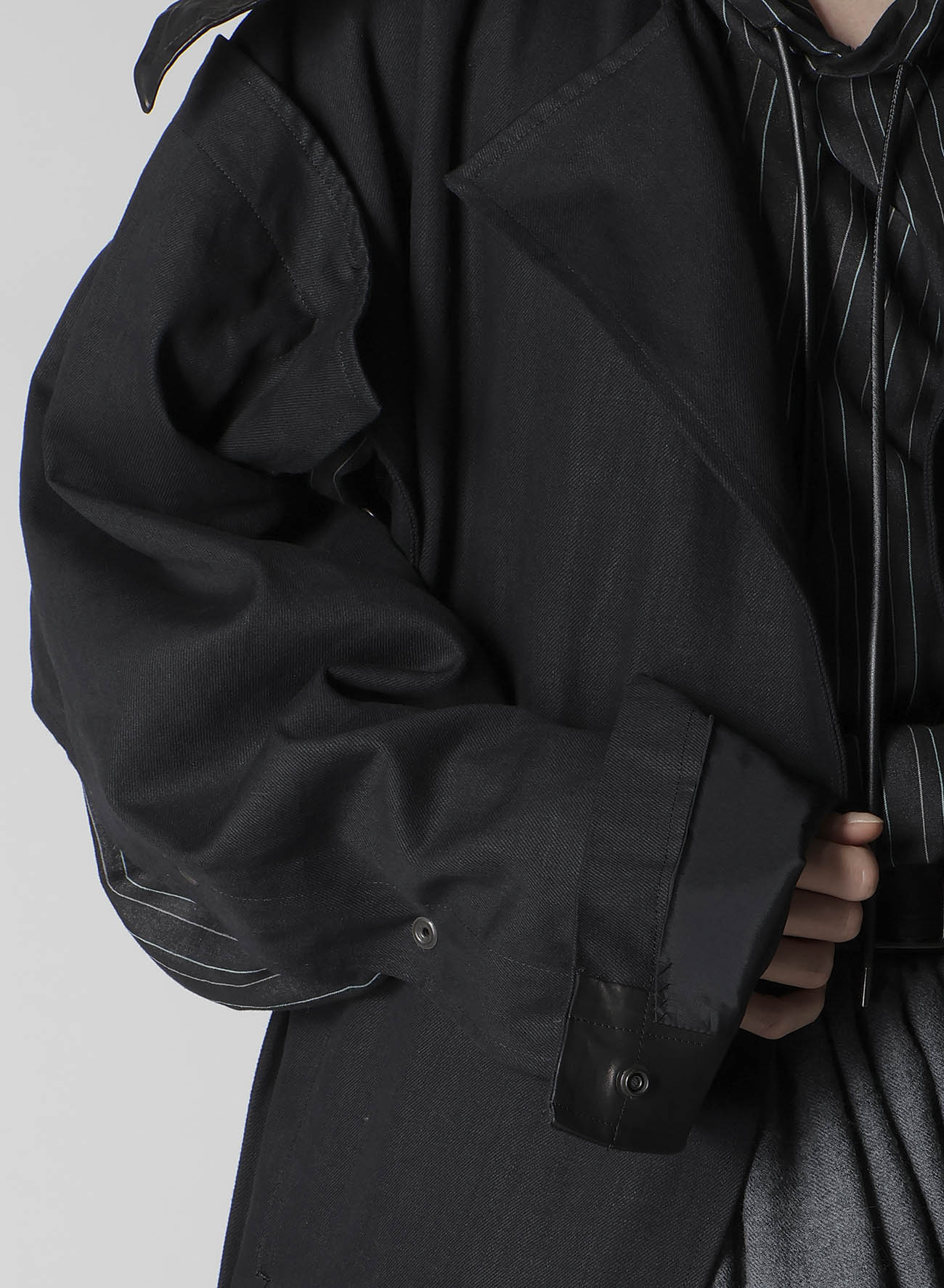 10OZ UNEVEN YARN DENIM A SNAP BUTTON BIG COAT