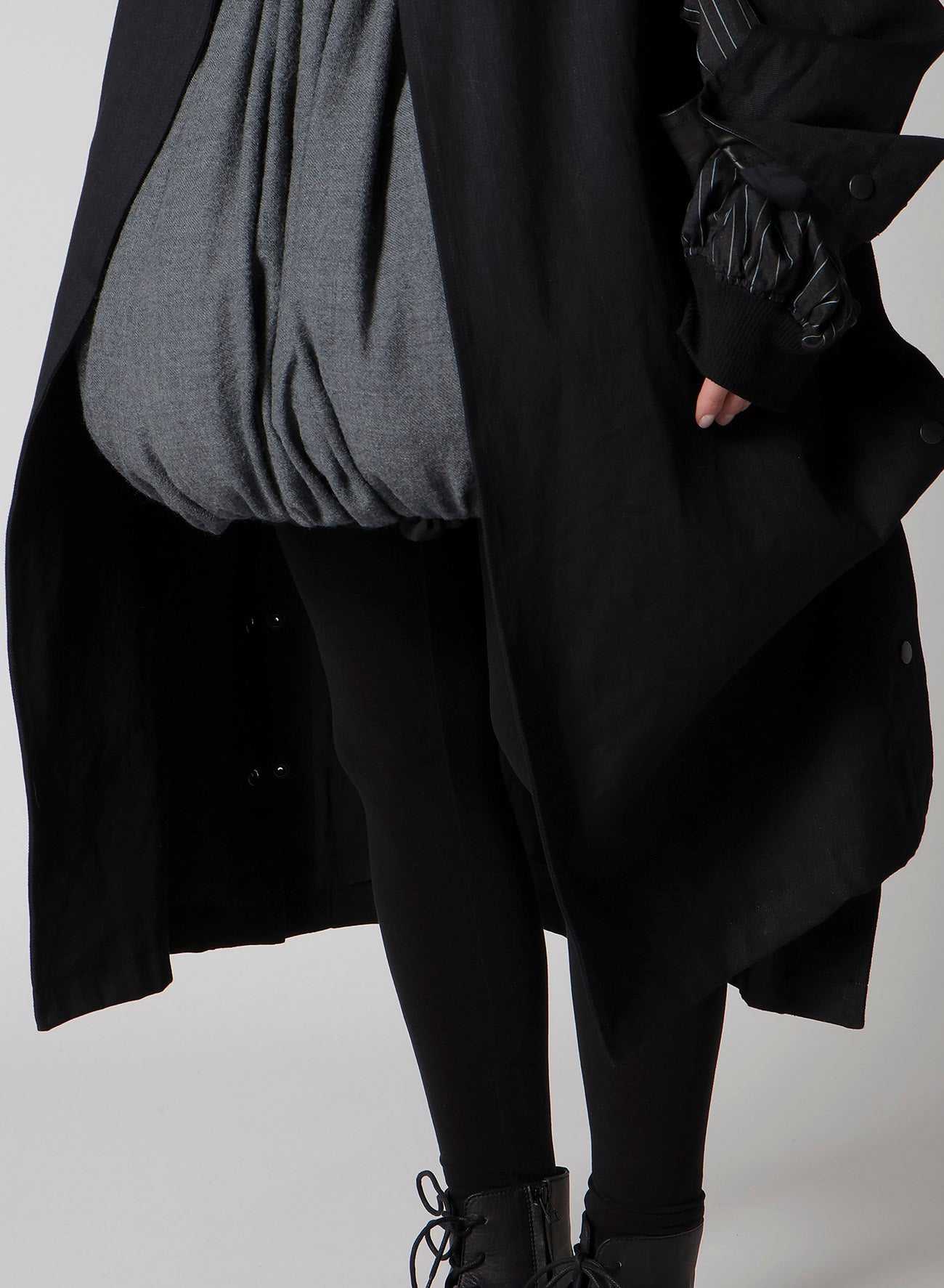 10OZ UNEVEN YARN DENIM A SNAP BUTTON BIG COAT