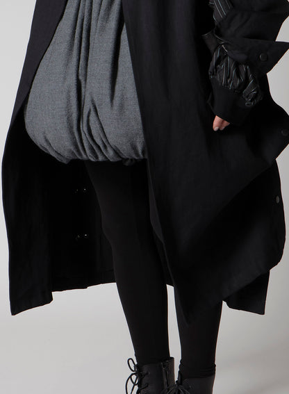 10OZ UNEVEN YARN DENIM A SNAP BUTTON BIG COAT