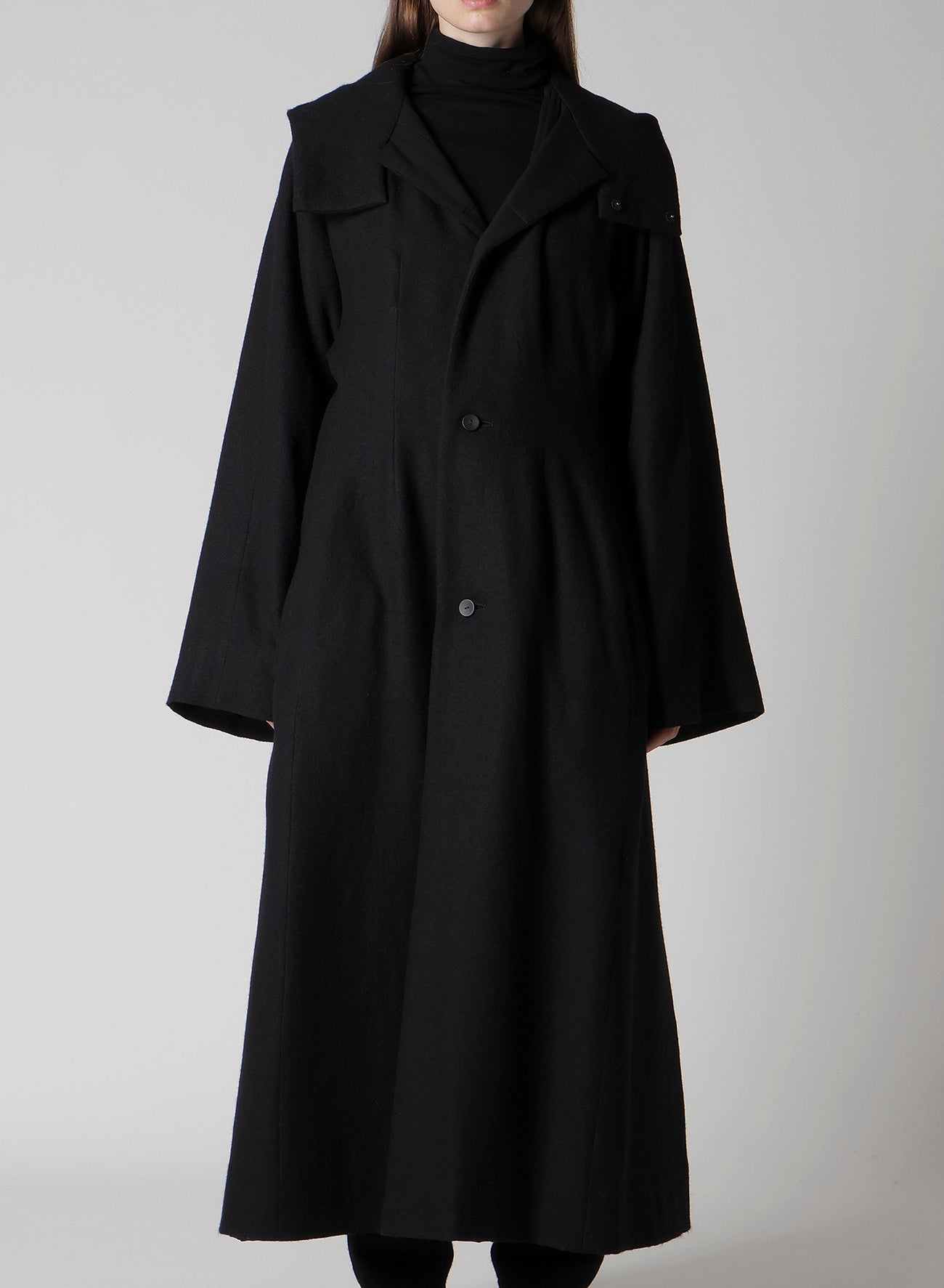 WOOL VIYELLA REVERSIBLE HOODED COAT