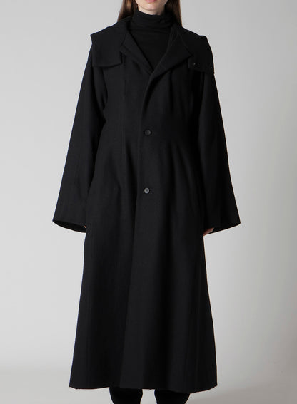WOOL VIYELLA REVERSIBLE HOODED COAT