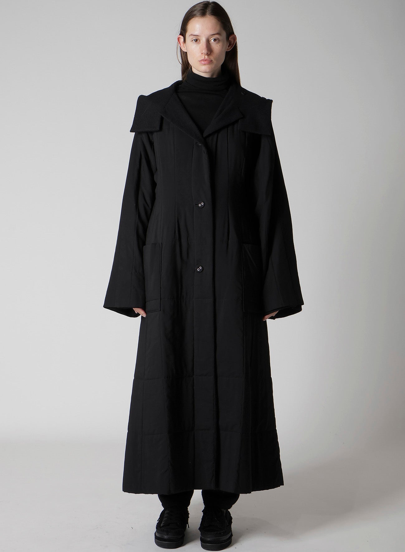 WOOL VIYELLA REVERSIBLE HOODED COAT