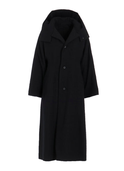 WOOL VIYELLA REVERSIBLE HOODED COAT