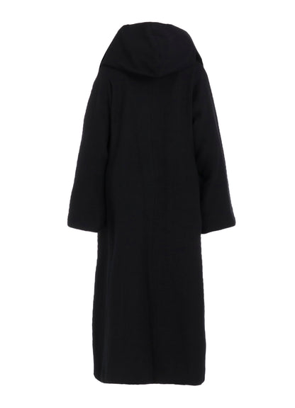 WOOL VIYELLA REVERSIBLE HOODED COAT