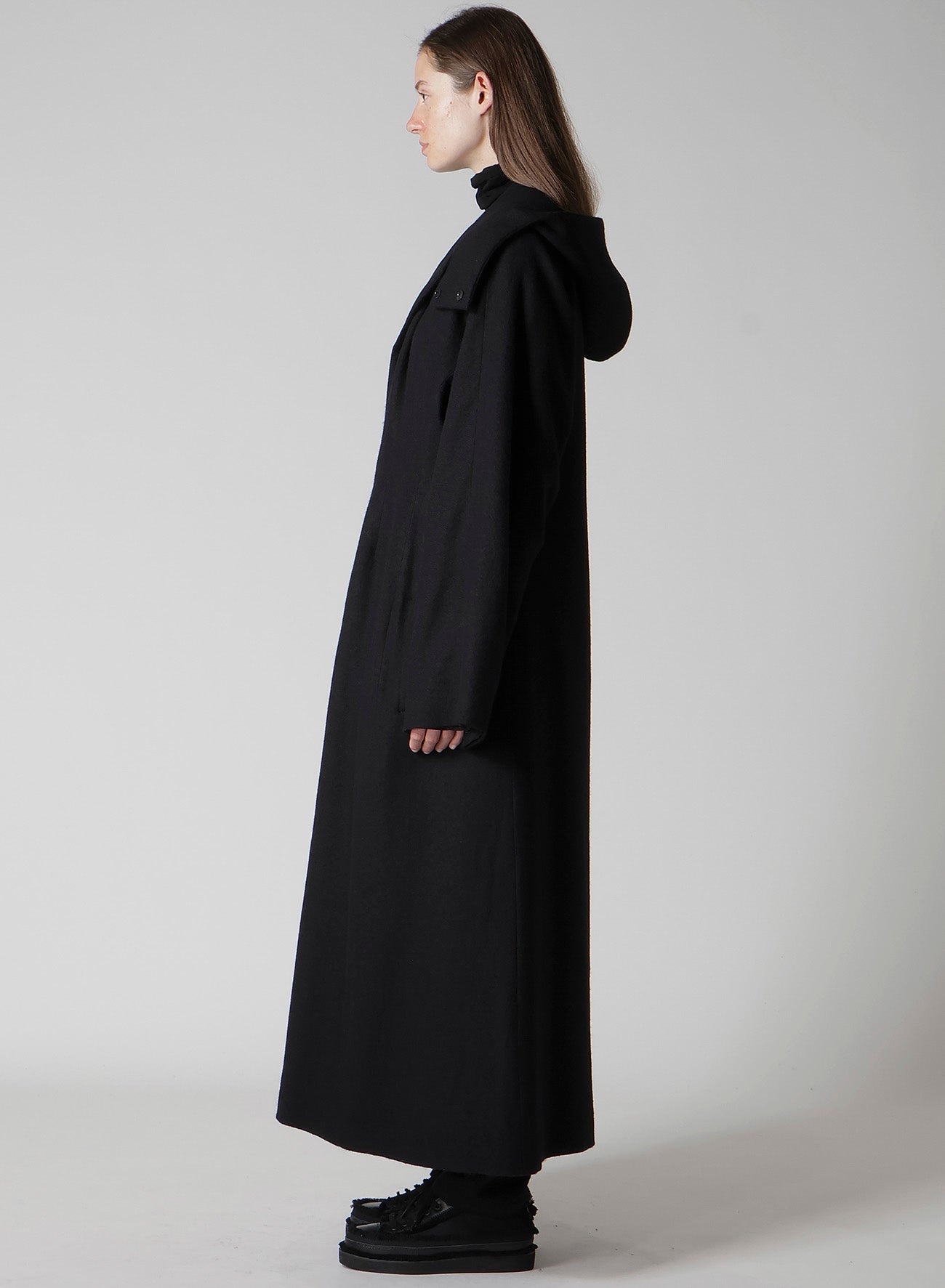 WOOL VIYELLA REVERSIBLE HOODED COAT