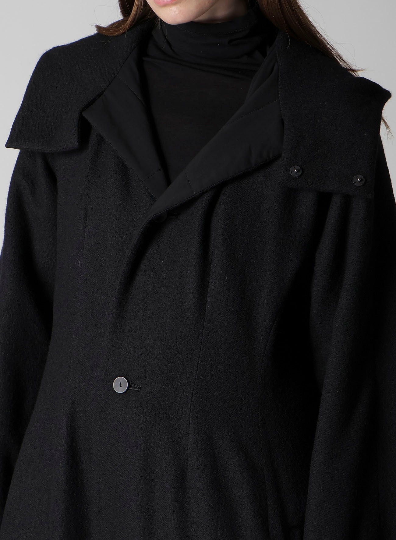 WOOL VIYELLA REVERSIBLE HOODED COAT