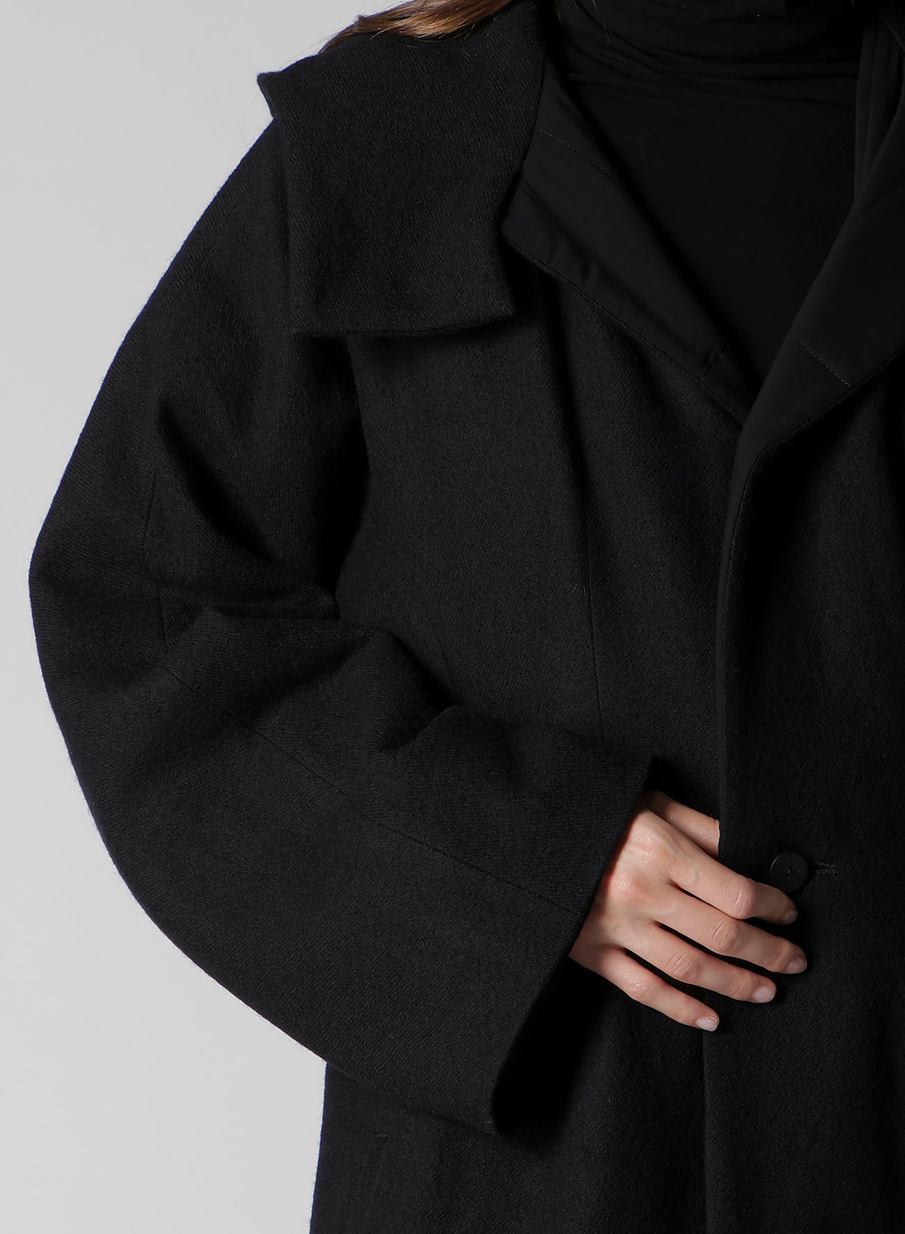 WOOL VIYELLA REVERSIBLE HOODED COAT