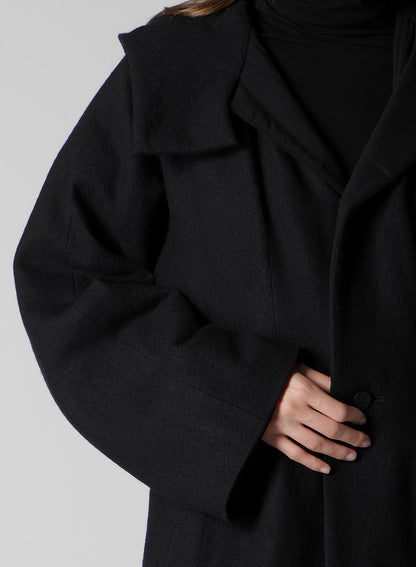 WOOL VIYELLA REVERSIBLE HOODED COAT